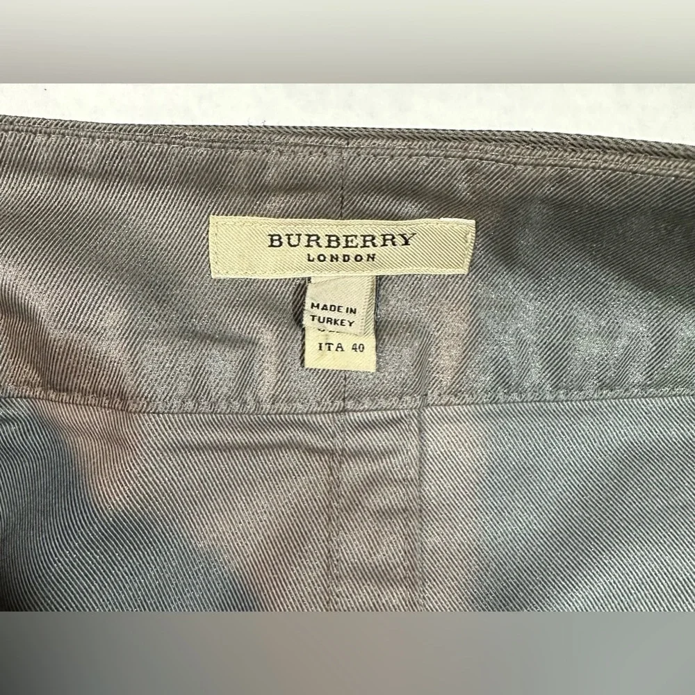 Burberry Women Gunmetal Cargo mini skirt dark grey size 6 cotton and polyamide